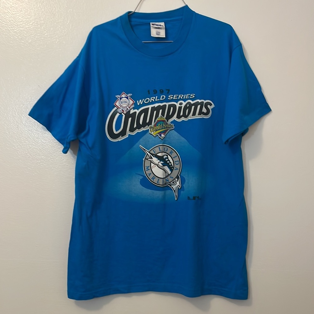 Florida Marlins Blue World Series Champions Tee 1997